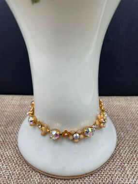 Sorelli Fresh Flowers Gold-Tone Enamel & AB Crystal Floral Bracelet Weddings